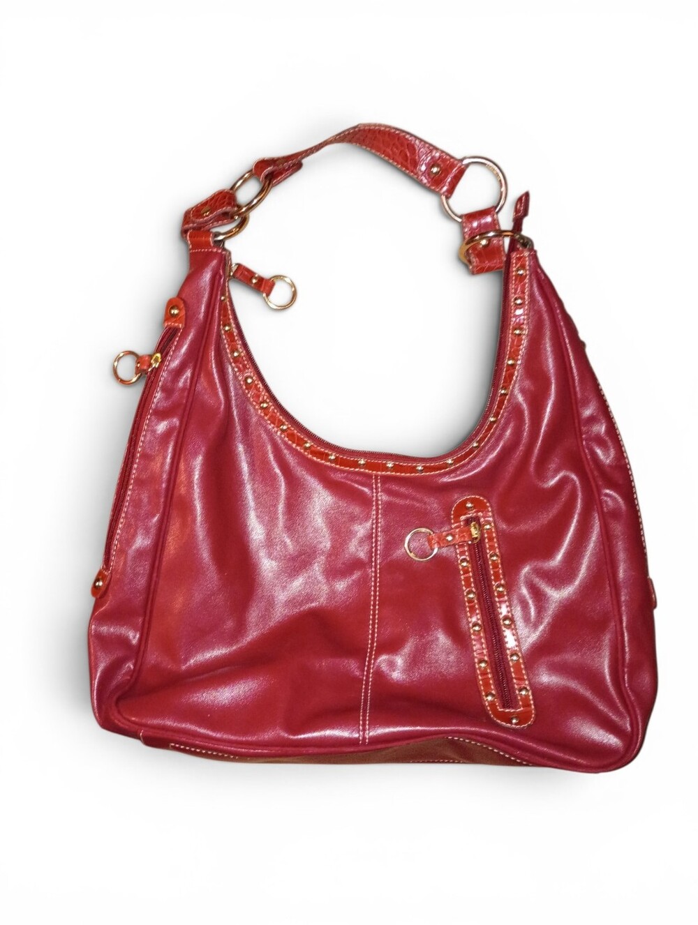 Genna De Rossi Red Leather Shoulder Bag